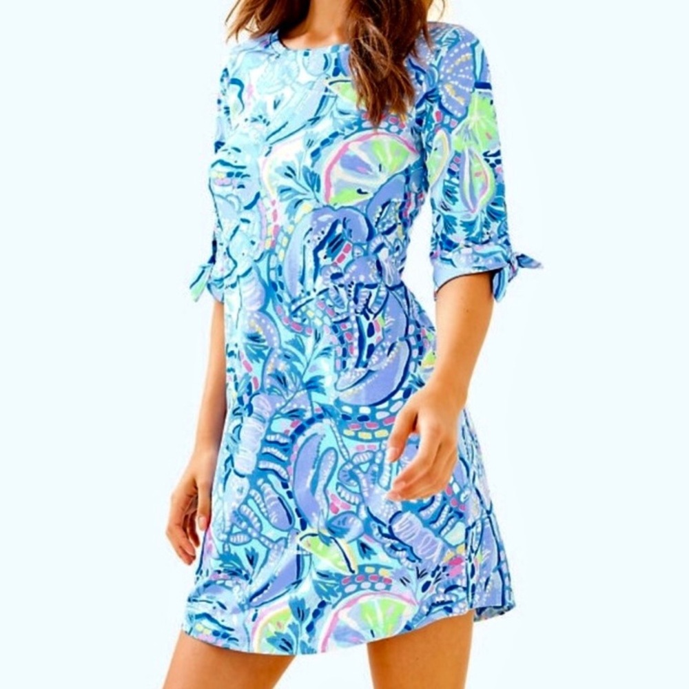 Lilly Pulitzer Blue Peri Pinch Pinch Preston Dress NWOT - Picture 2 of 9